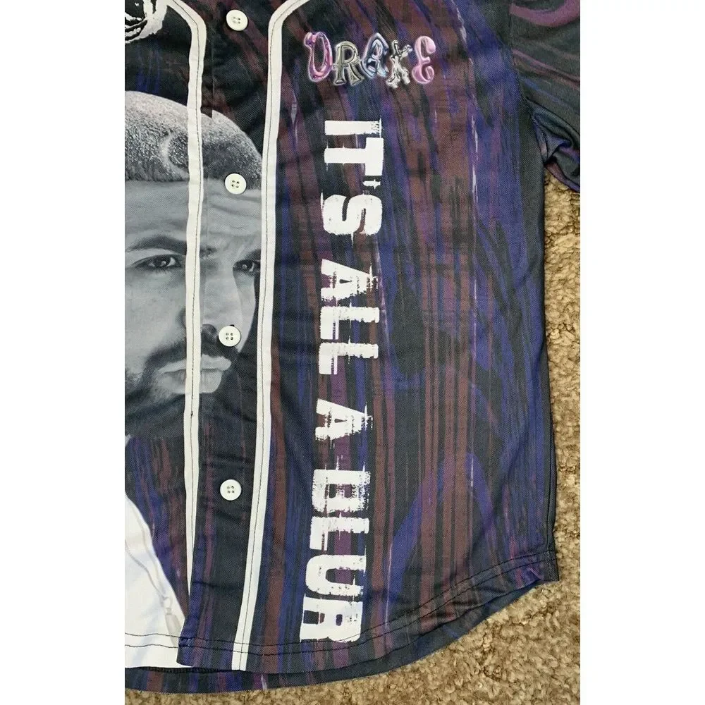 Drake 21 Savage It's All A Blur Tour Baseball Jersey Small Button Up‎ Hip Hop